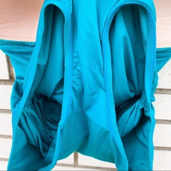 Badgley Mishka Peacock Drape Sash Maillot Swim Suit - Picture 8 of 10